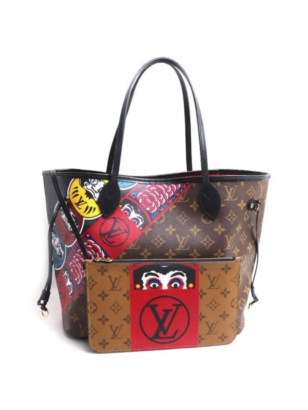Louis Vuitton Neverfull MM Kansai Yamamoto Collaboration Tote Monogram Brown
